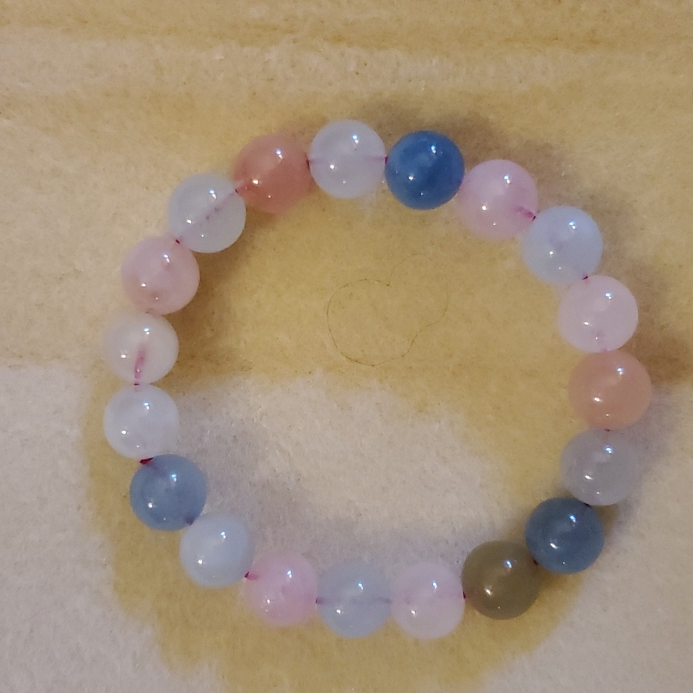 Morganite Crystal Stretch Bracelet. Buy one bracelet get 2nd 20% off
